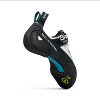 profile to back view of Scarpa Drago LV climbing shoe